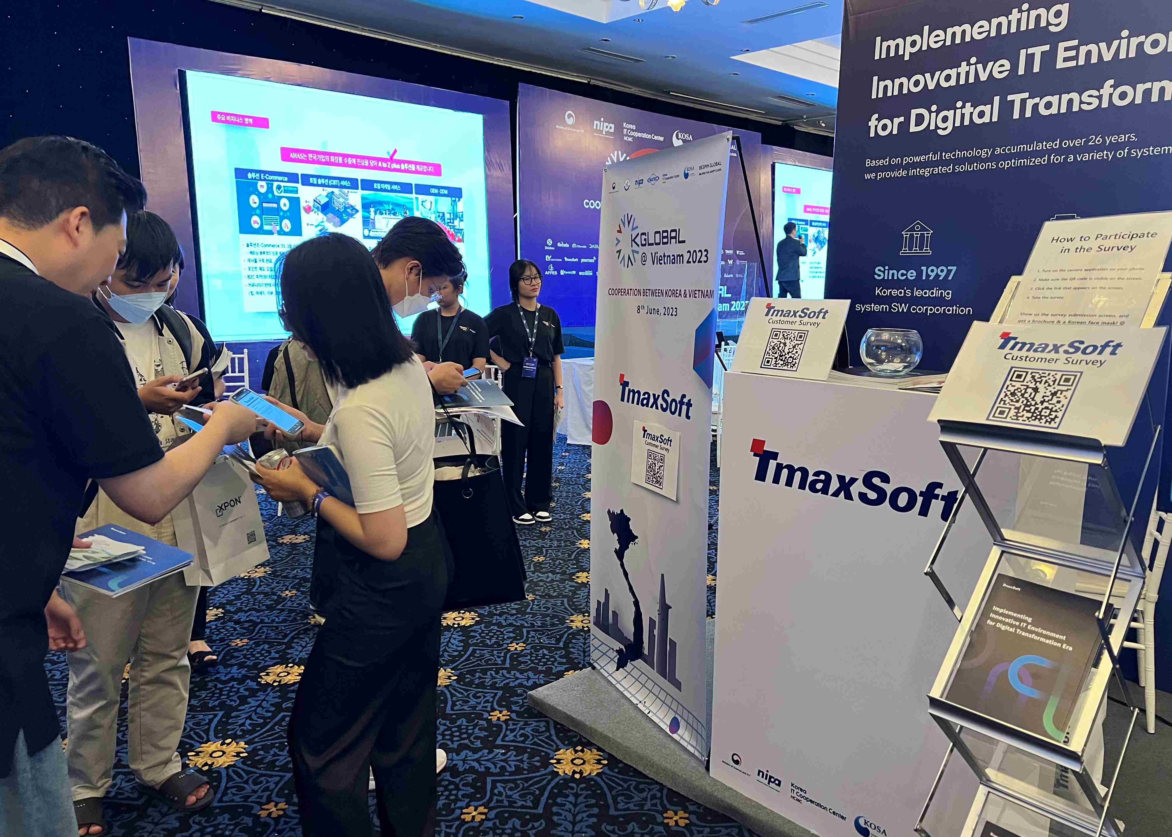 ‘K-Global@베트남 2023',에 참가한 티맥스소프트 전시 부스.jpg