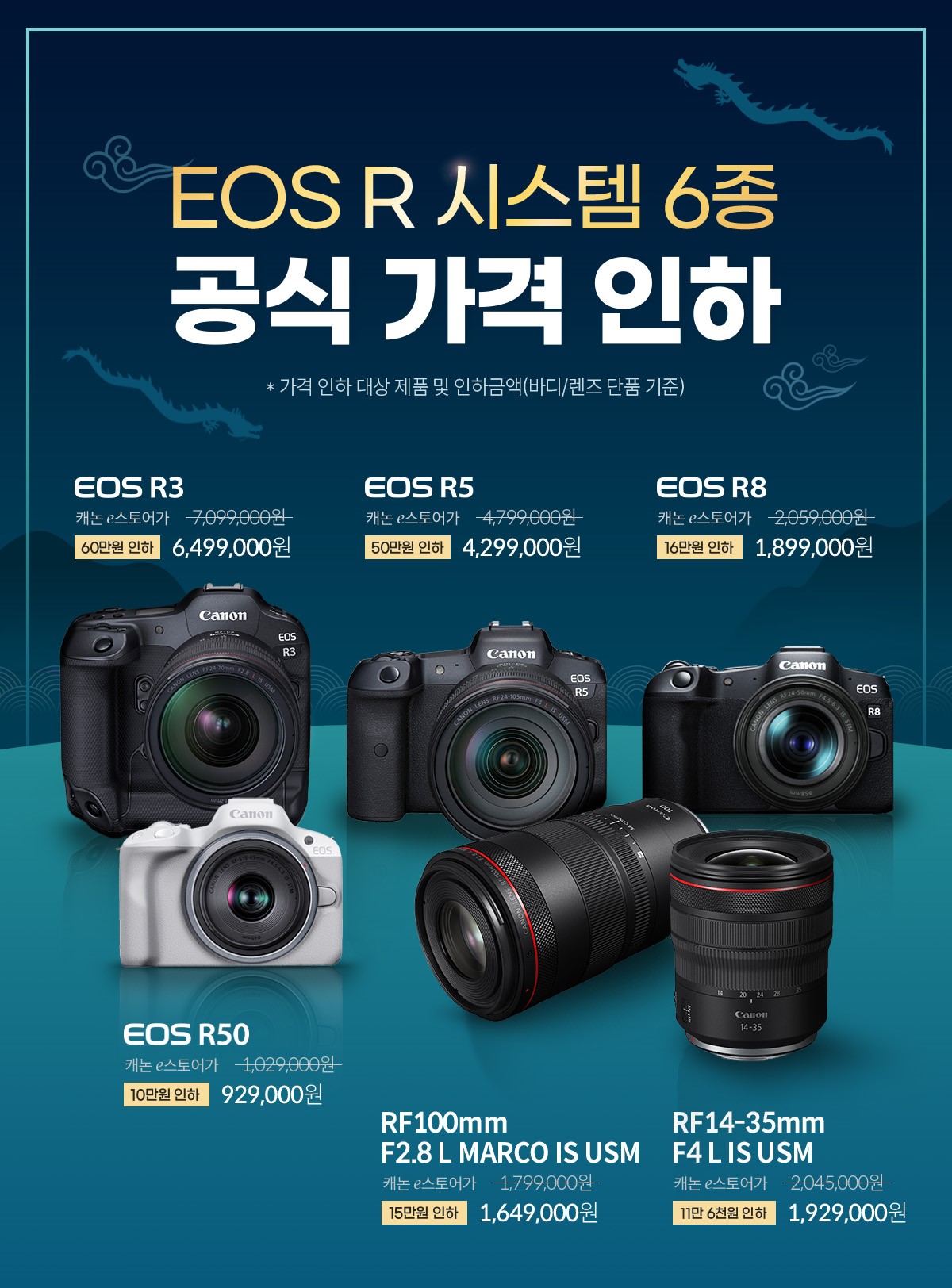 캐논코리아, 인기 EOS R 시스템 6종 가격 인하.jpg