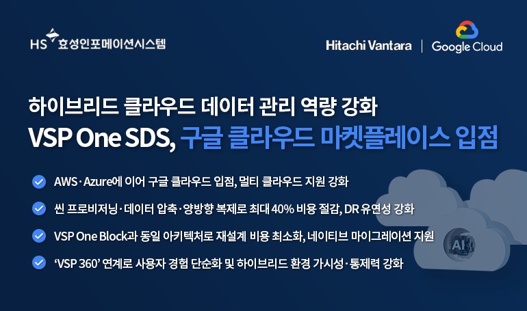 HS효성인포메이션시스템 ‘VSP One SDS’, 구글 클라우드 마켓플레이스 입점.jpg