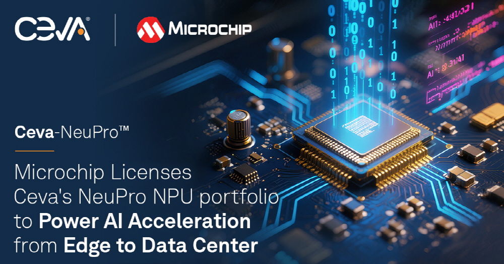 Ceva, 마이크로칩 테크놀로지에 에지 디바이스에서 데이터센터 인프라에 이르는 광범위한 AI 기술 제공_FN.jpg