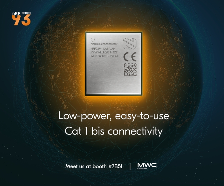 [MWC 2026] 노르딕 세미컨덕터, LTE Cat 1 bis 지원 저전력 모듈 ‘nRF93M1’ 공개.jpg
